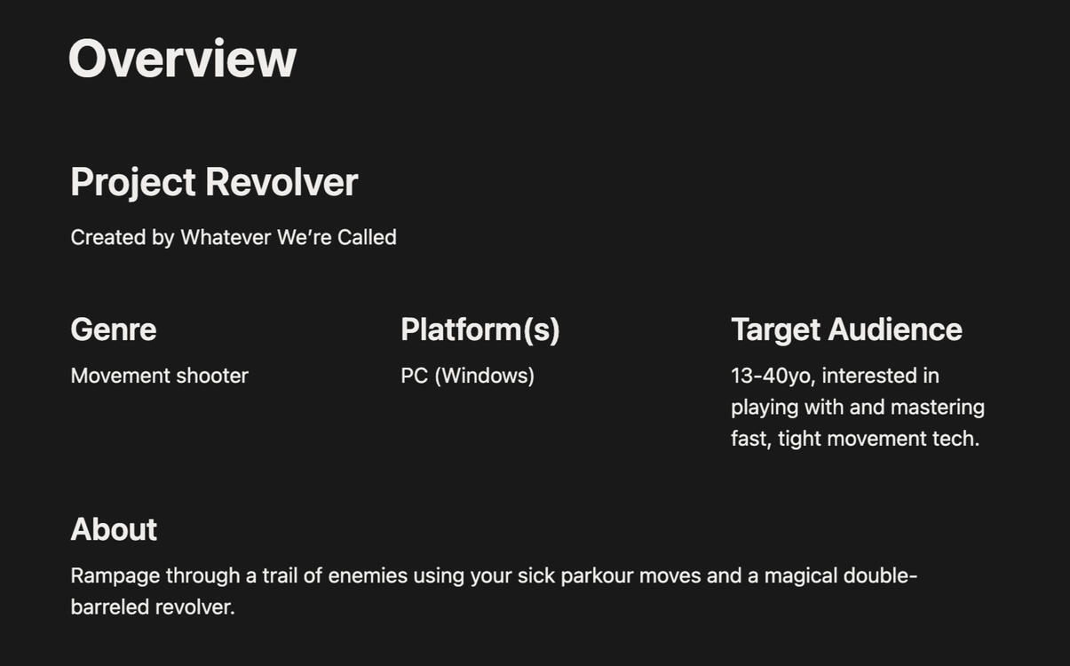 Project Revolver 2024 Created using Notion